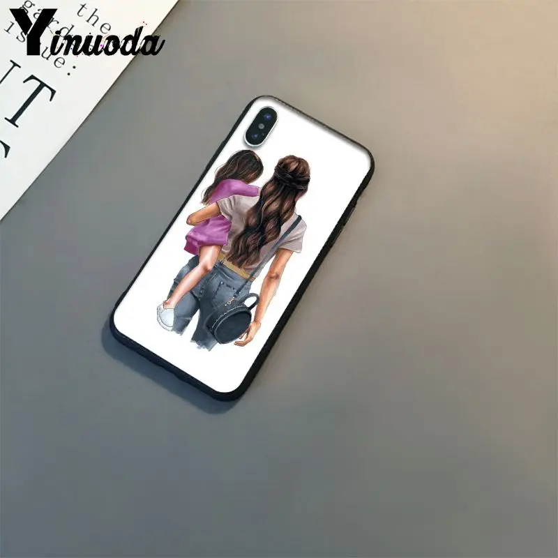 Fashion Black Brown Hair Baby Mom Girl Queen