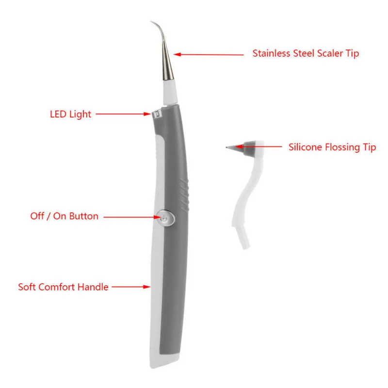 Электрический Очиститель Зубов Стоматологический Calculus полированный Вибрационный светодиодный