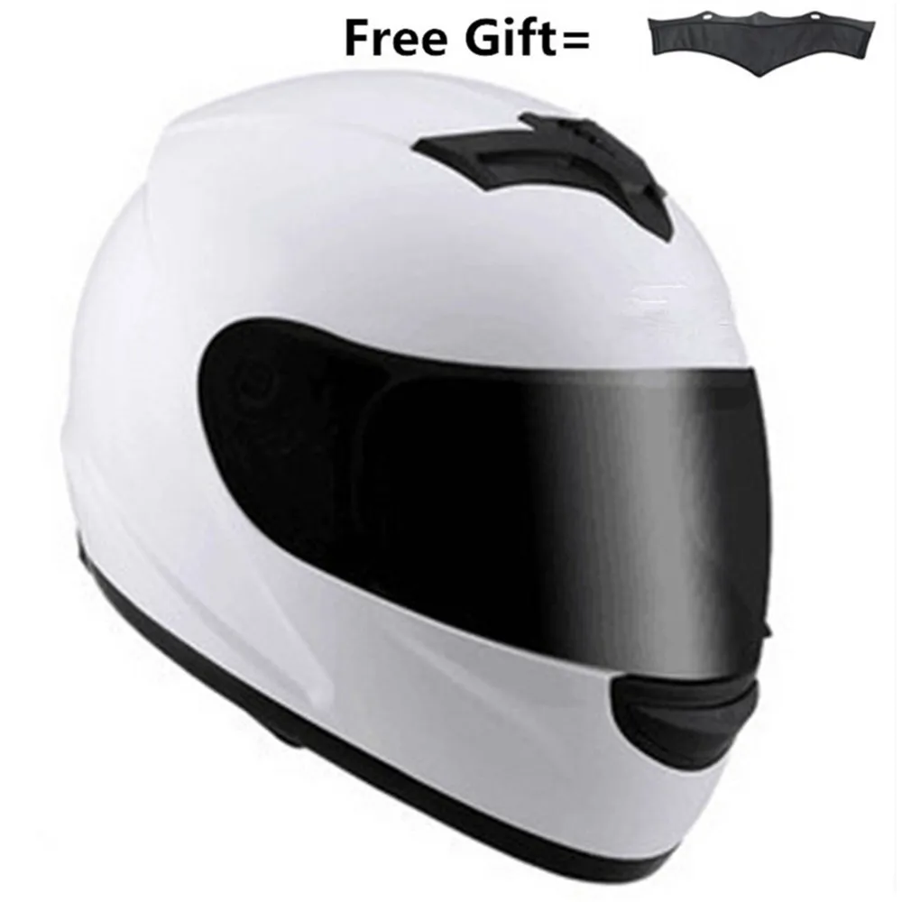 Белый мотоциклетный шлем Темный или прозрачный Лен s m oto шлем анфас мотоциклетный шлем мотоциклетный гоночный внедорожный Шлем s m l XXl - Цвет: White