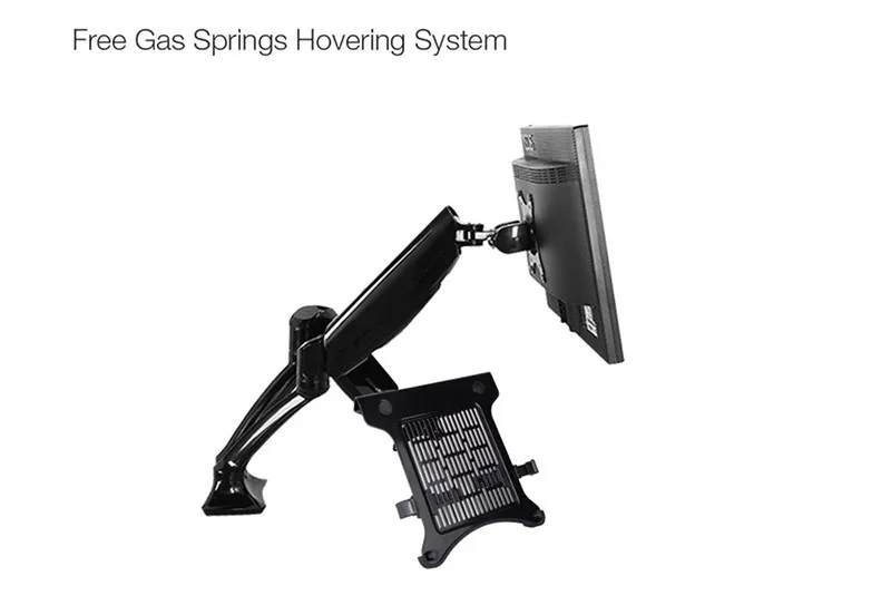 Desktop Full Motion Gas Spring Dual Monitor Mount