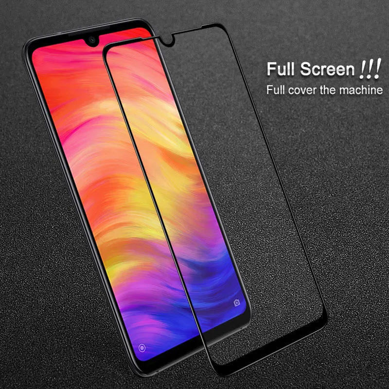 Для Xiaomi Redmi Note 7 закаленное стекло Полное покрытие экрана IMAK закаленное стекло Защита экрана полная защита - Цвет: Черный