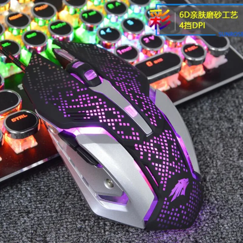 Glow game eat chicken mouse 6D colorful glow desktop laptop 1