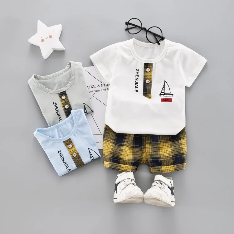 

2019 Summer Baby Boys Clothing Sets Infant Toddler Clothes Suits Ferry T Shirt Shorts Kids Children Casual Suit
