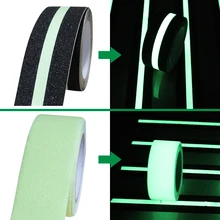 

2 rolls 5cm*5M Warning Tape PVC Luminous Anti-slip Safety Tape Self-adhesive Night Vision Glow In Dark Security Home Decoration