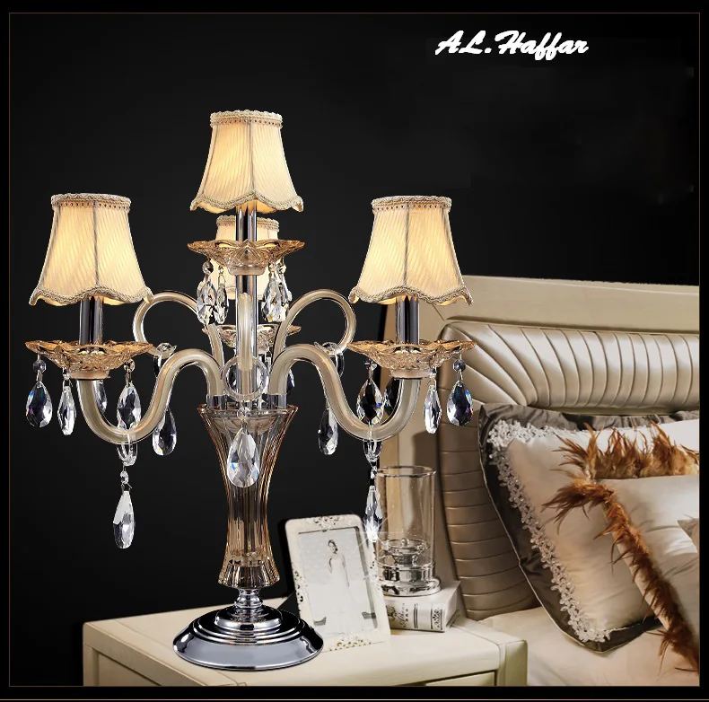 Luxury Modern K9 crystals table lamp Living Room lustres de cristal
