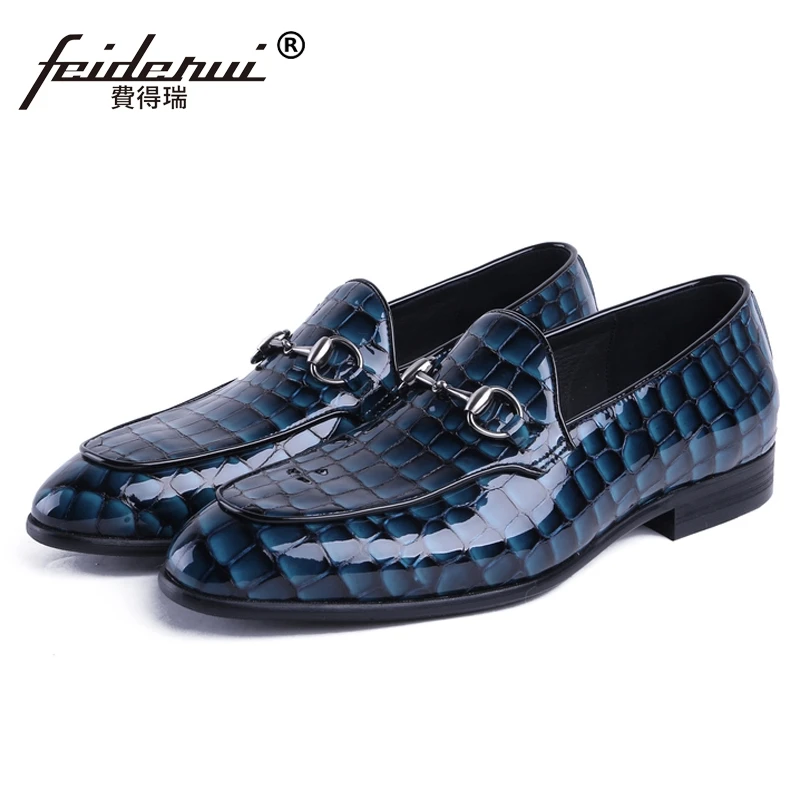 

Luxury Handmade Round Toe Man Casual Shoes Patent Leather Slip on Loafers Formal Designer Men's Moccasin Comfortable Flats JS57