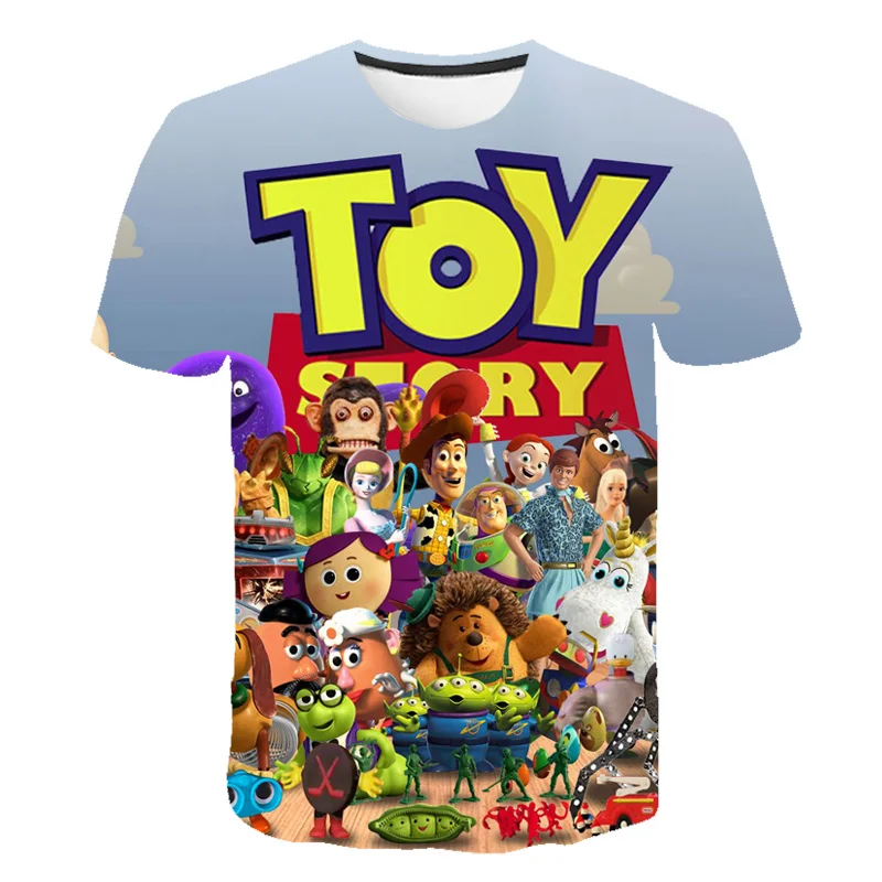 

BIAOLUN 2019 New Casual Fashion short sleeve, 3D printing clothes cartoon movies Toy Story 4 men's and women's T-shirts