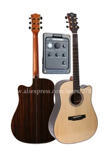 Professional Cutaway 41″ Electric Acoustic Guitars,Solid Spruce Top/Rosewood Body guitarra eletrica With LCD Pickup +Hard case