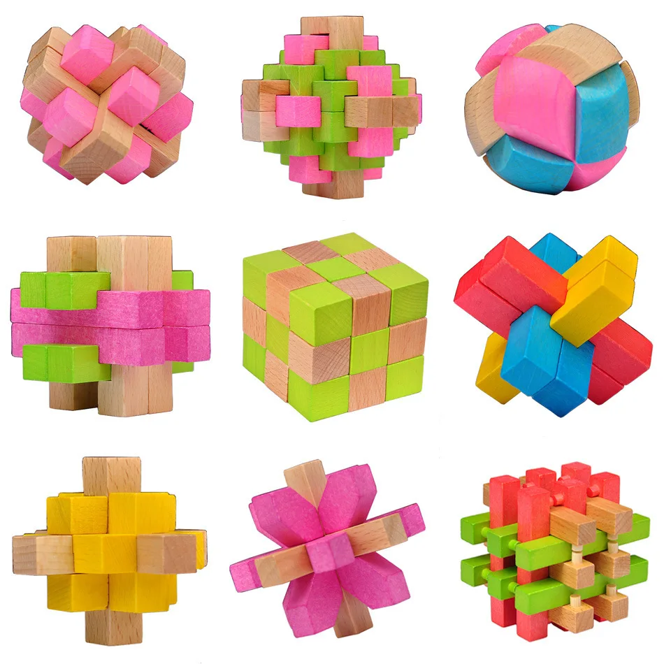 3D деревянные головоломки классические головоломки Красочные веселые игры для детей и взрослых Развивающие игрушки для детей подарок
