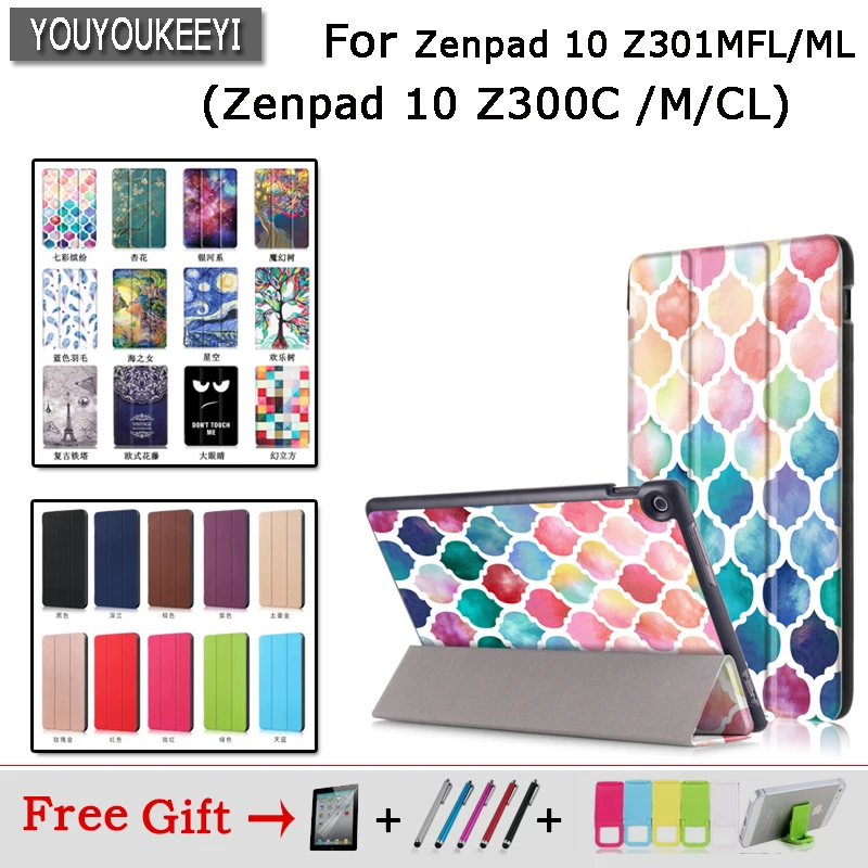 

Fashion pu Case For ASUS Zenpad 10 Z301MFL Z301ML Print Magnetis Stand Tablet Cover For ASUS Zenpad 10.1" Z300C Z300M Z300CL