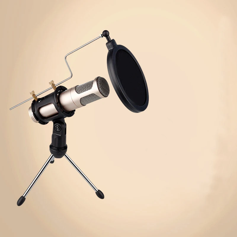 2 in 1 Mini Microphone Stand Desktop Tripod Recording Microphone Holder