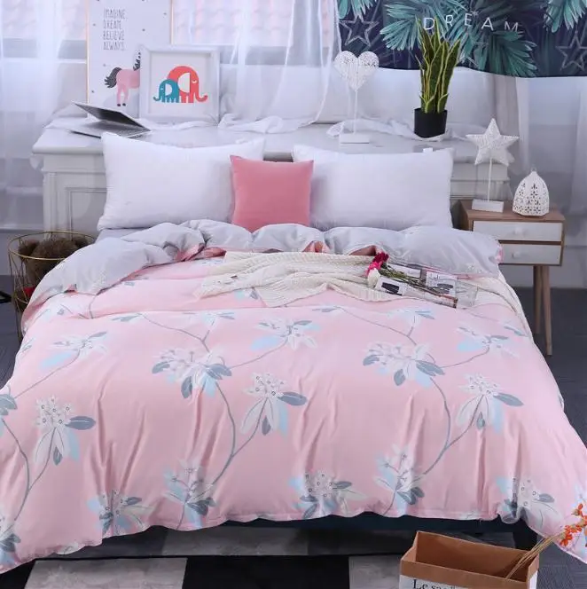 Gray pink blue Twin Full Queen King Size 1pcs Duvet Cover Children