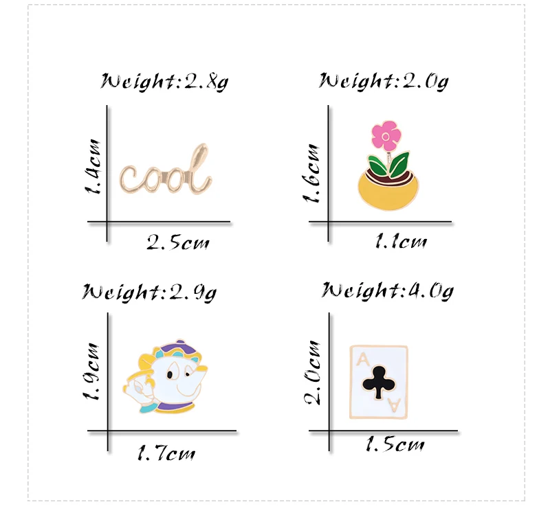 Shshd милый цветок покер Слива Брошь Золотой крутой мультяшный чайник женские куртки лацкан эмаль шпильки металлический значок модные украшения подарок