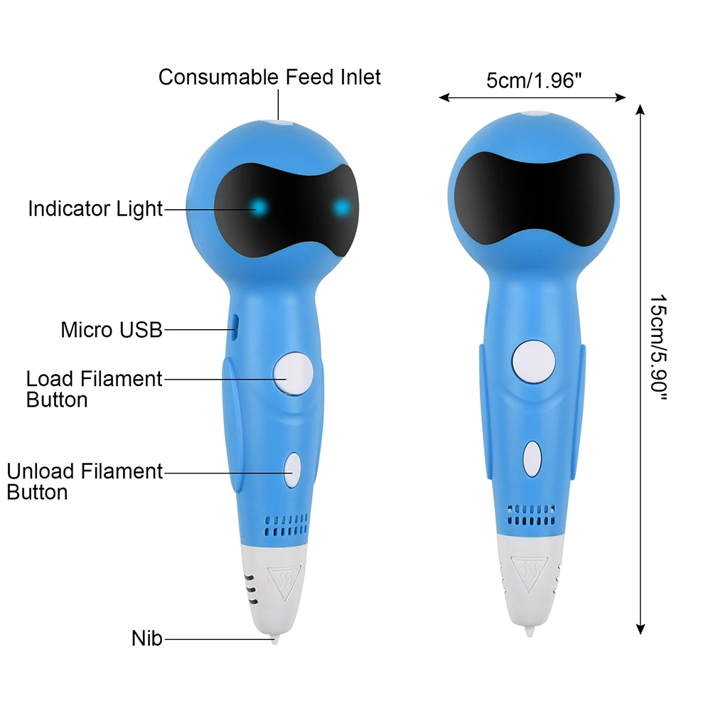 Подзарядка Робот 3d принтер Ручка голосовые подсказки низкотемпературная печать PLA нити арт рисунок «сделай сам» наборы для детей