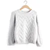 OMCHION Pull Femme 2022 Autumn Winter Women Sweaters And Pullovers Korean Plaid Thick Knit Mohair Sweater Loose Jumper LMY12 ► Photo 3/6