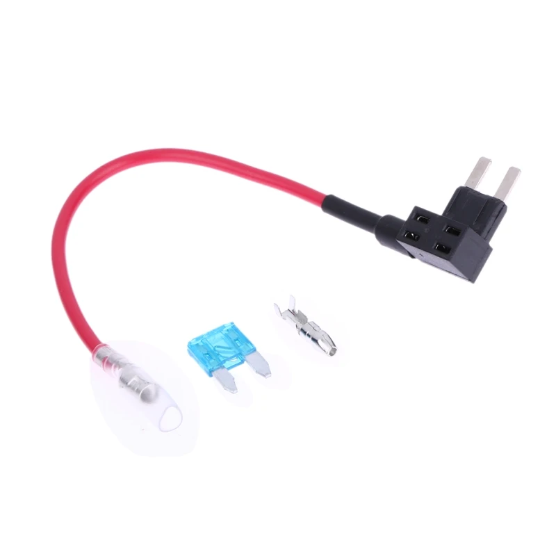 5*15A Add Circuit Mini Blade Fuse Boxe Holder ACS ATO ATC Piggy Back Tap Black with Red Wire Universal Auto Car Accessories