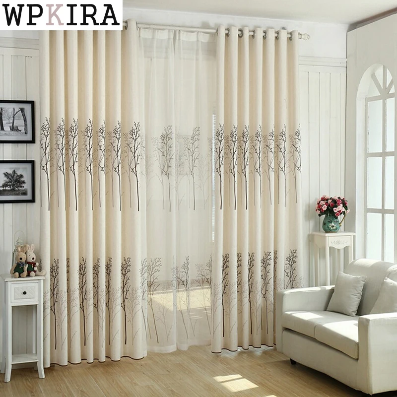

Tree Pattern Modern Curtain Cloth Voile Tulle Fresh Fashionable Curtain Drape living room Hot sale 2017 New Free ship S093&20