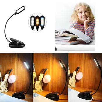 

5 LEDs Table Light Charging Eye Care Table Lamp with Clip for Bedside Reading USB Charge