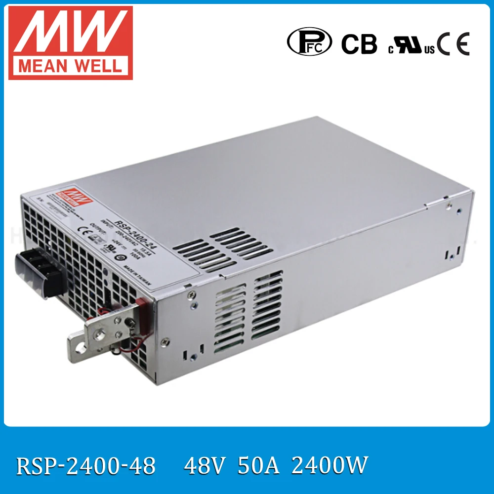 

Original MEAN WELL RSP-2400-48 2400W 50A 48V voltage trimmable meanwell Power Supply 48V 2400W with PFC in Parallel connection