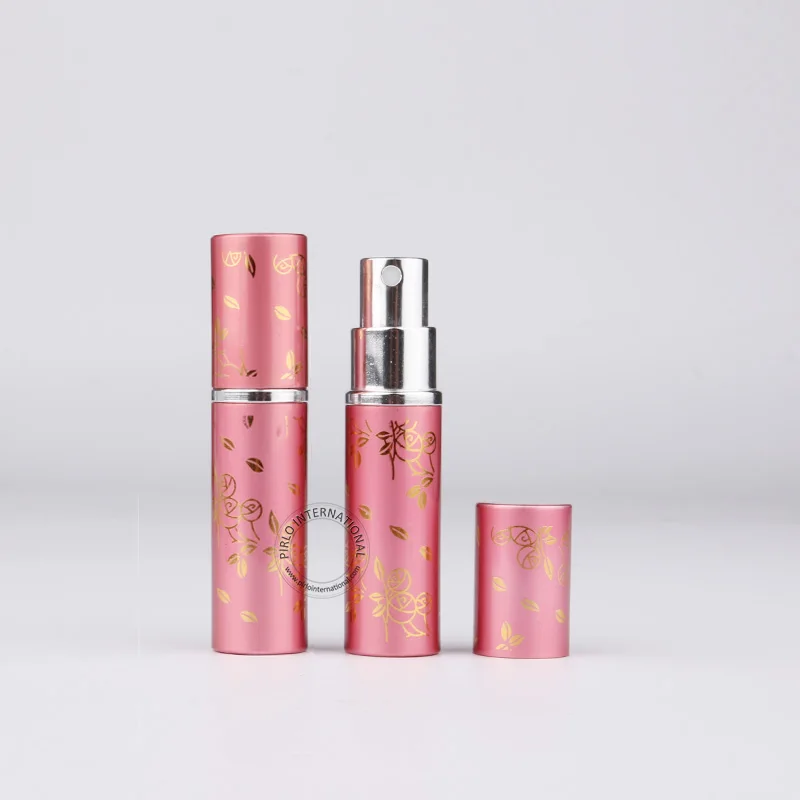 

5ml D19XH 82mm Pink Aluminium+Glass Perfume Bottle Cosmetic Atomizer Small Spray Bottle Personal Care Container 30pcs/lot