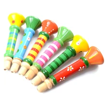 Цветной деревянный гудок труба музыкальный инструмент игрушка для детей ранние Образовательные Деревянные игрушки для детей случайный цвет