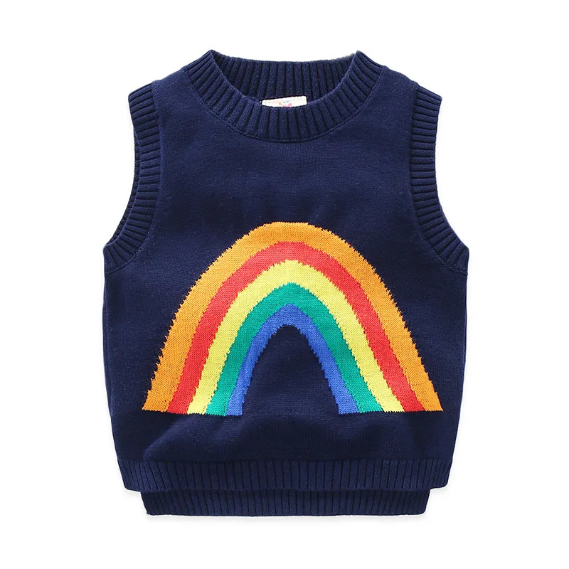 

Fashion Kids Boy Sweater Sleeveless Vest Style Rainbow Pattern wt-7269