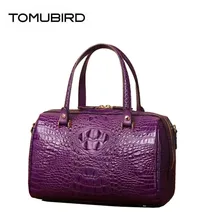 Новинка, женские сумки из натуральной кожи, Воловья кожа, модная Бостонская сумка, женские кожаные сумки, сумки с крокодиловым узором, женские сумки известных брендов