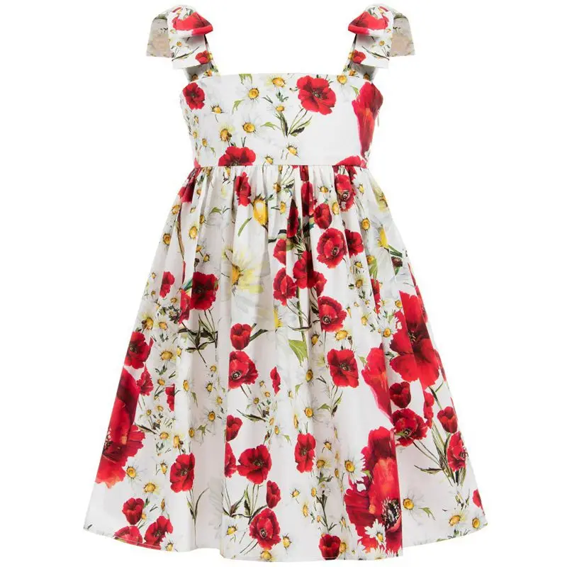 Aliexpress.com : Buy Baby Girl Red Flower Dress Girls Cotton Clothes ...