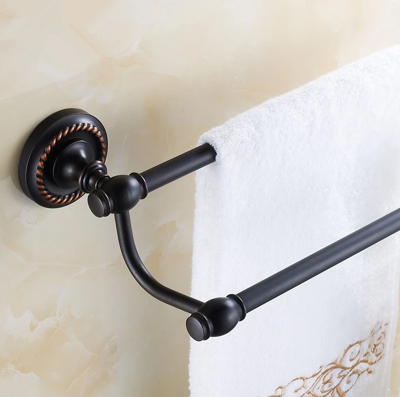 Bathroom accessories, Brass Material Antique Black Finish Double Towel Bar&Towel Rack / Fashion Design Bath Products