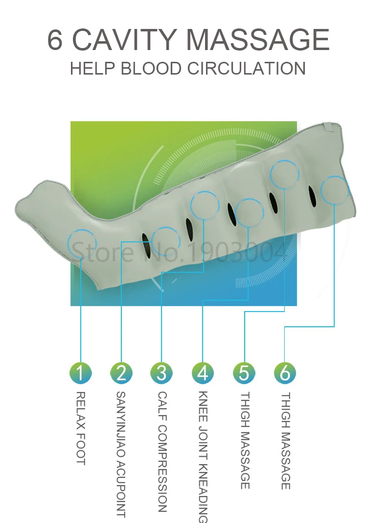 6 полости Электрический воздушный компрессионный массажер для ног Вибрация инфракрасная терапия рука Талия пневматические воздушные обертывания расслабить боль