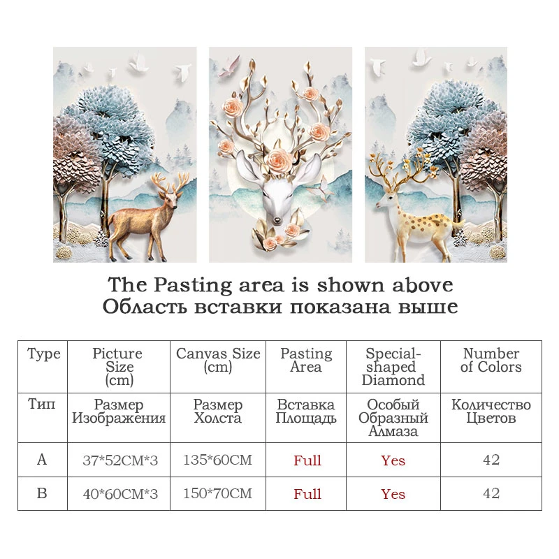 Meian, сделай сам, алмазная живопись, особенная, "Лось и дерево" 3/5D алмазная вышивка, полная, вышивка крестом, Алмазная мозаика, картина из бисера, домашний декор