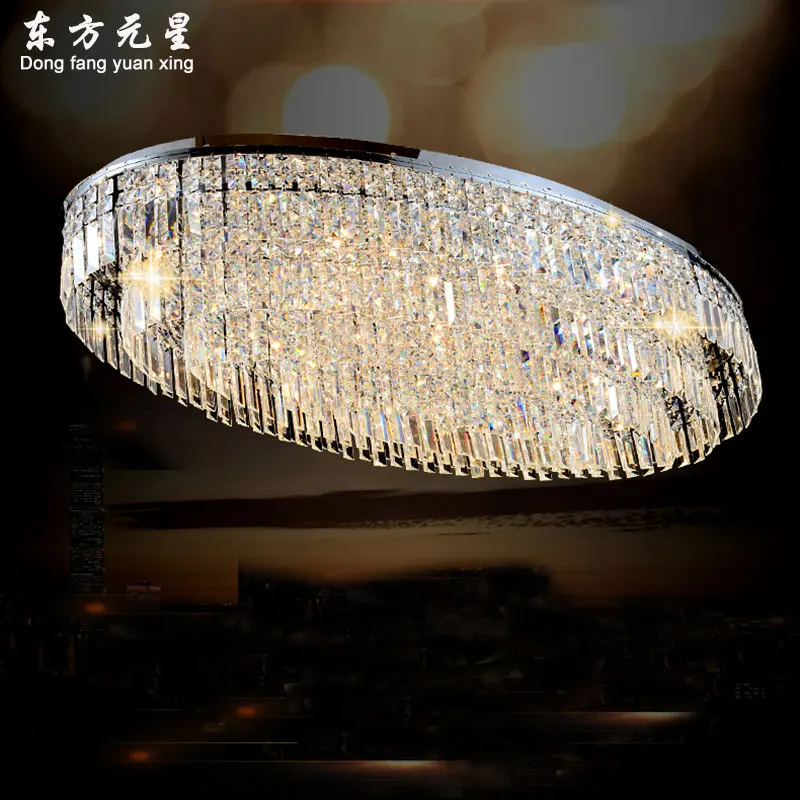

led ceiling lamp crystal light oval shaped modern style for living room dining room large luxurious lighting