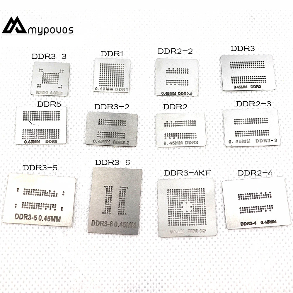 12 шт./лот полный набор BGA реболлинг трафарет посвятить комплект для DDR DDR2 DDR2-2 DDR2-3 DDR3-2 DDR3-3 DDR3-4 DDR5