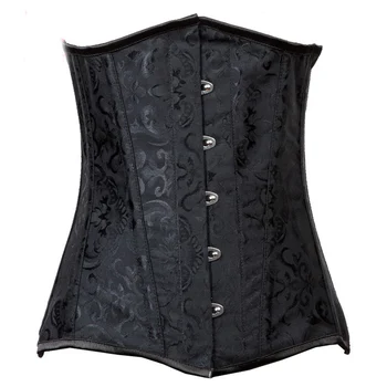 

Black Dobby Waist Slimming Sexy Corset Underbust Corsets And Bustiers Steel Bone Waist Trainer Plus Size Gothic Clothing Women