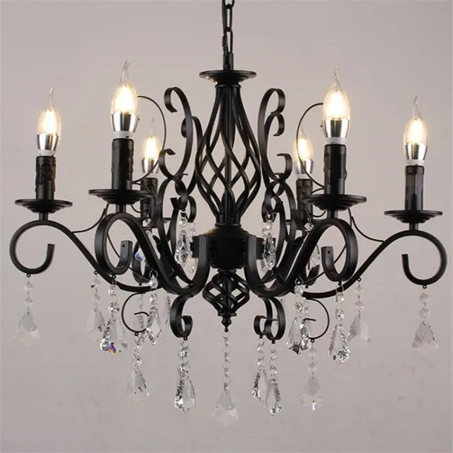 Online European Large Modern Chandelier Crystal Lighting Led European Large Modern Chandelier Crystal Lighting Led Chandeliers Clear Black Iron Hanging Lights For Home Restaurant