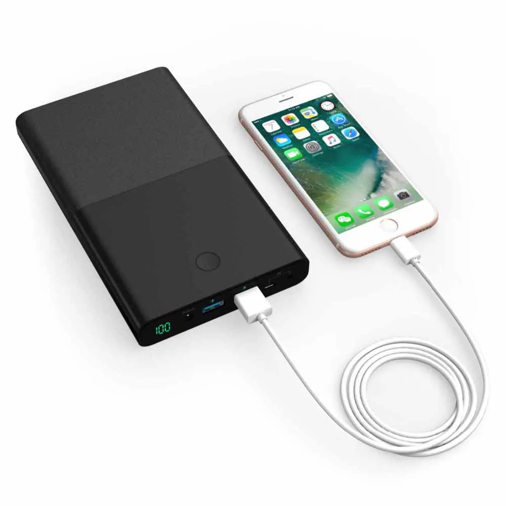 Goede 30000 mah Notebook Power Bank 4.5A 19 v DC 2 USB Externe Batterij Oplader voor Laptops Notebooks Tabletten iPhone X 8 8 Plus