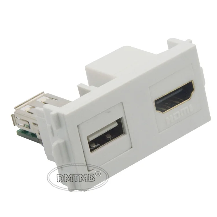 

HDMI USB combine multimedia connector wall plate