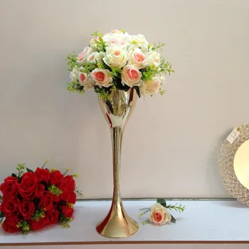 

50cm Tall Gold Metal Flower Vases flower stand Table Centerpiece Wedding Decoration