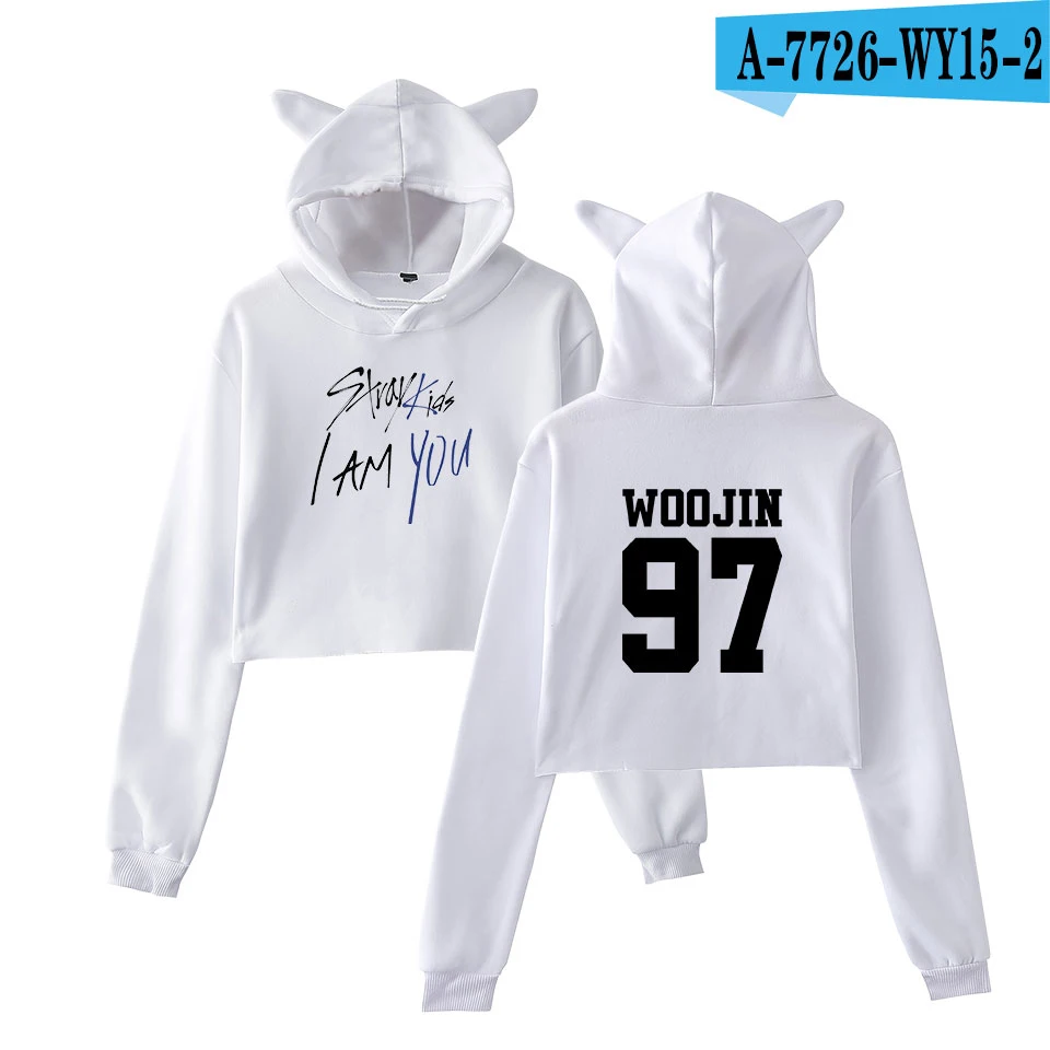 LUCKYFRIDAYF/, модный Теплый Женский Топ с принтом «I Am You Idol Changbin», толстовка с капюшоном, 2XL - Цвет: white