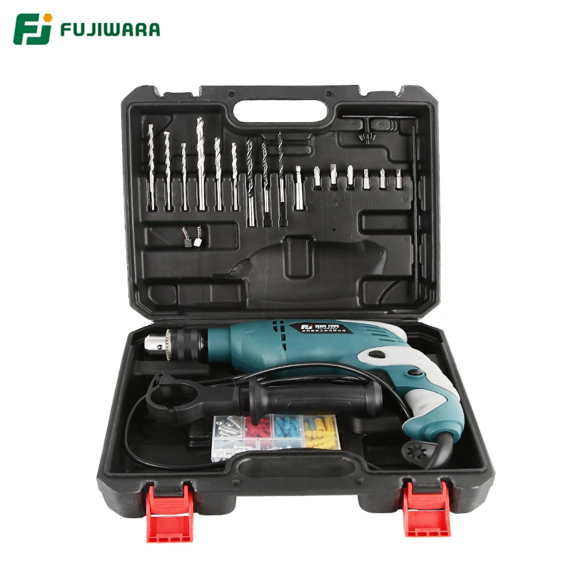 FUJIWARA 710W 220V 50HZ электрическая Ударная дрель 18/38/68 комплекты бытовой ручной Молот настенный сверлильный деревообрабатывающий сверлильный - Цвет: 18 sets