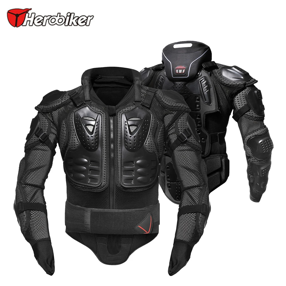 HEROBIKER Motorcycle Armor Protection Body Protector Jacket Motocross Motorbike Jacket Motorcycle Jackets with Neck Protector