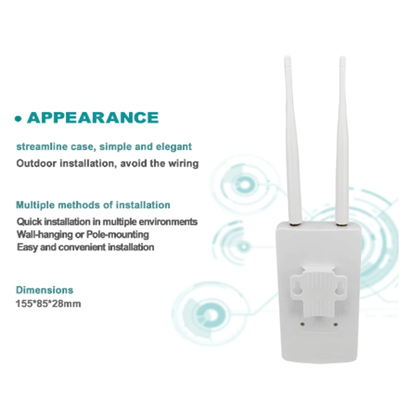 Roteador sem Fio Slot para Cartão Hotspot à Prova Tianjie Exterior Wifi Wan Lan Porta wi fi ap Sim Dwaterproof Água Cpe Roteador Modem Dongle 4g - Lte - Imagem 2
