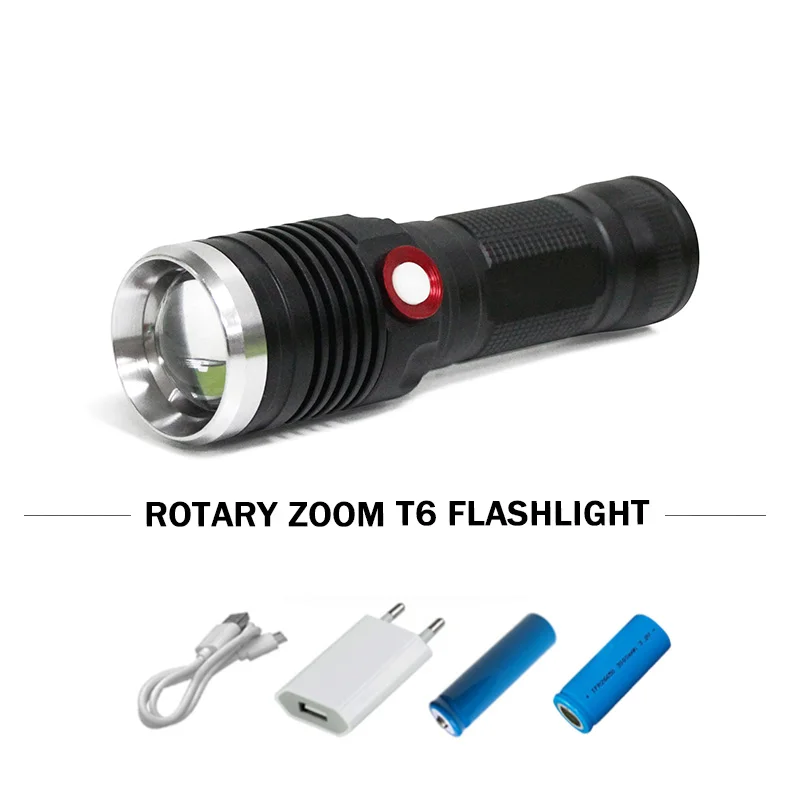 

Powerful USB rechargeable flashlight 26650 battery waterproof zoomable led torch lanterna CREE XML T6 / L2 4 mode flash lights
