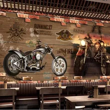 Beibehang обои ретро мотоцикл ностальгические кирпичная стена фон украшения Кафе Ресторан Бар задний план стены 3d обои