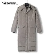 ENWAYEL/осенне-зимняя длинная куртка для мужчин, парка с капюшоном, стеганая ветровка, мужские куртки и пальто, парки, пальто