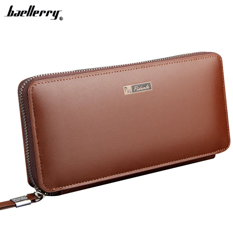 Luxury Brand Men Pu Leather Wallet Top Long Section Men Wallets Clutch Plaid Leather Purse ...