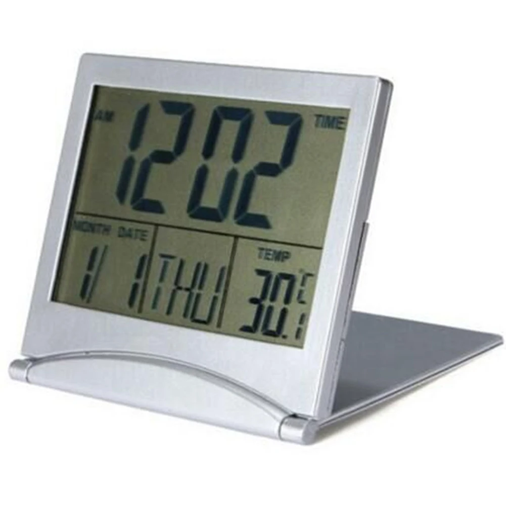 Modern Foldable Folding LCD Digital Travel Desk Alarm Clock Date Thermometer | Дом и сад