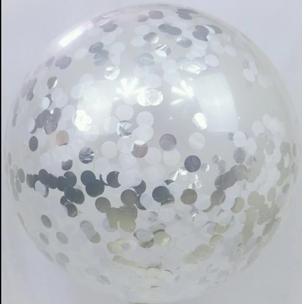 3 x Confetti Balloon GIANT Mint Silver White 90cm 36inch Jumbo clear qualatex-2