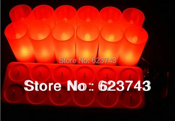 

Free Shipping! Rechargeable Flameless LED Red Candle Light +12PCS/SET+110V/220V adaptors/ home Candle lamp,led gifts wholesales