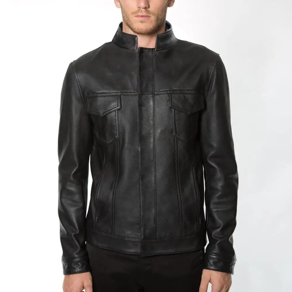 Sons of Anarchy мужская кожаная куртка со стоячим воротником, ветрозащитные мотоциклетные байкерские куртки, пальто размера плюс черного цвета